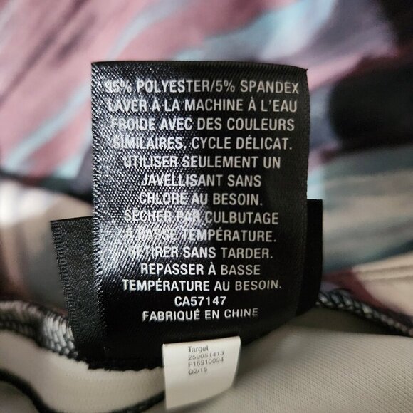 Mossimo Skirt Womens XS Pink Blue White Abstract Midi Stretch Bodycon NWT Modern - Picture 9 of 16